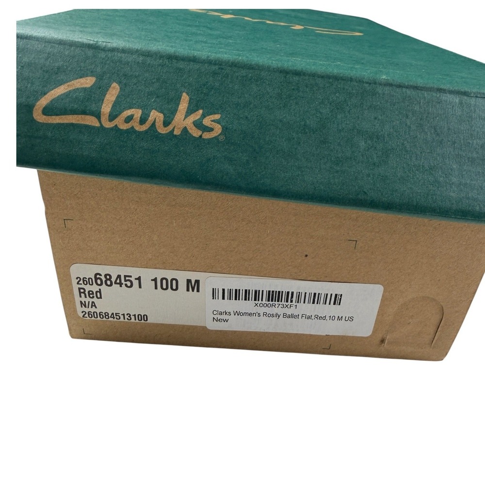 Clarks Un Structured Rosily Red Leather Ballet Flats Womens 10M 26068451 NEW - Picture 5 of 13